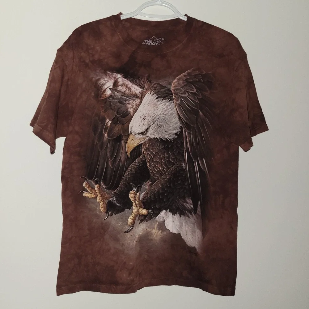 The Mountain Bald Eagle Short‎ Sleeve T-Shirt Men's Size Medium Brown 2014 USA